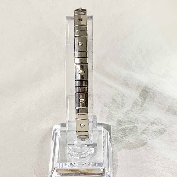 Nomination Style Italian Charm Bracelet Stainless Steel Rhinestone Link Stretch - Picture 3 of 5